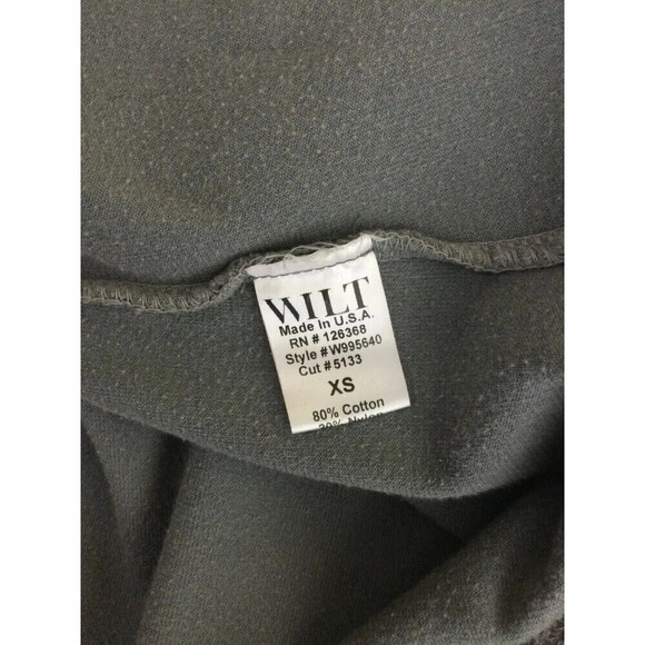 WILT Sweatshirt Velour Long Sleeve Asymmetrical Charcoal Gray XS - Picture 9 of 12